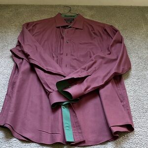 Paul Fredrick Long-Sleeve Dress Shirt - Burgundy